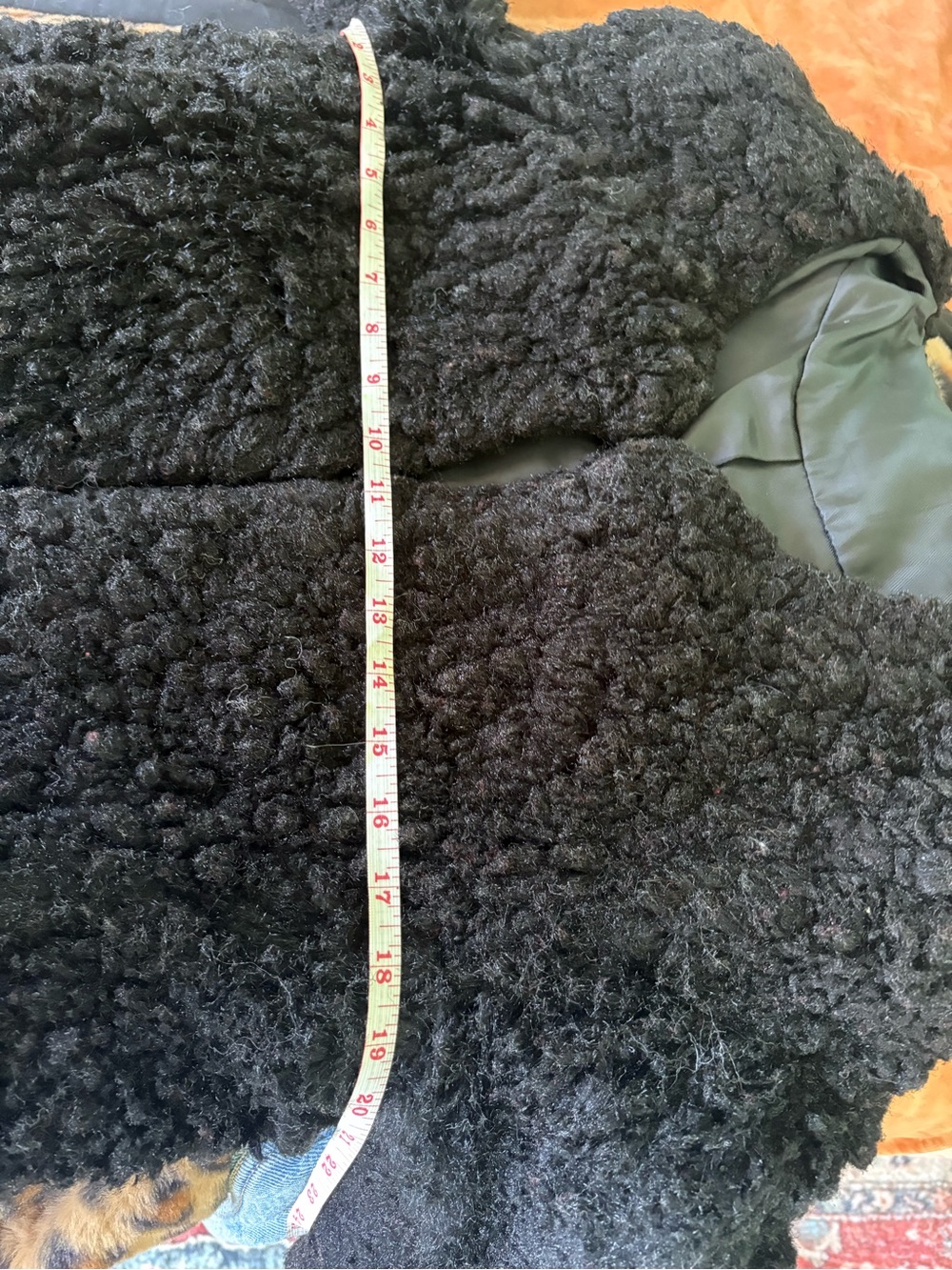 Black Faux Wool Fuzzy Textured Teddy Jacket - Picture 6 of 7